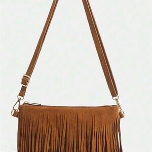 Fringe Brown Crossbody Bag